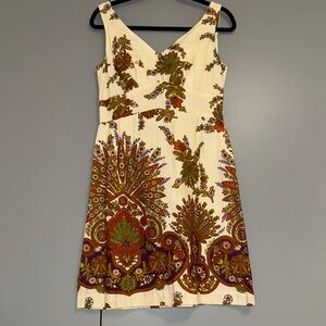 Vintage Hawaiian Floral Print Dress with Built in Bra